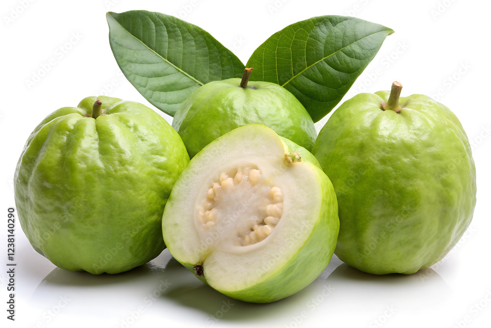 guava fruits isolated on white background - fresh guava fruits guava fruits isolated on white background - fresh guava fruits
