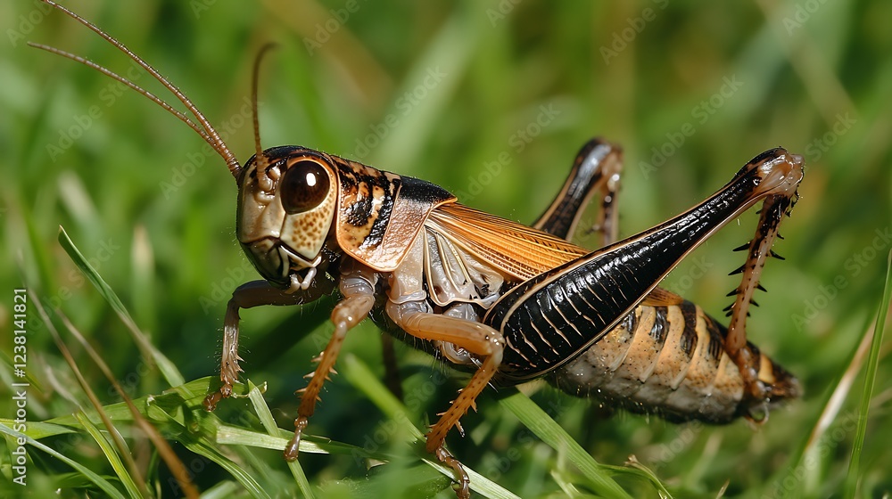Close-up Photography of a Grasshopper in Grass Close-up Photography of a Grasshopper in Grass