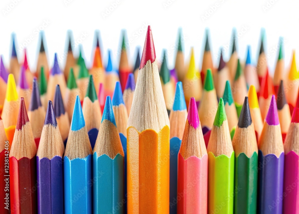 Sharpened Pencil Standing Out Among Unsharpened Ones Sharpened Pencil Standing Out Among Unsharpened Ones