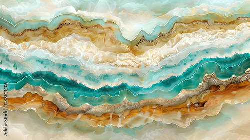 A vibrant close-up of layered agate stone showcasing natural patterns and colors.