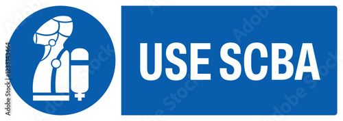 ISO mandatory safety signs uppercase text_use scba_landscape size 1/2 a4,a3,a2,a1	 
