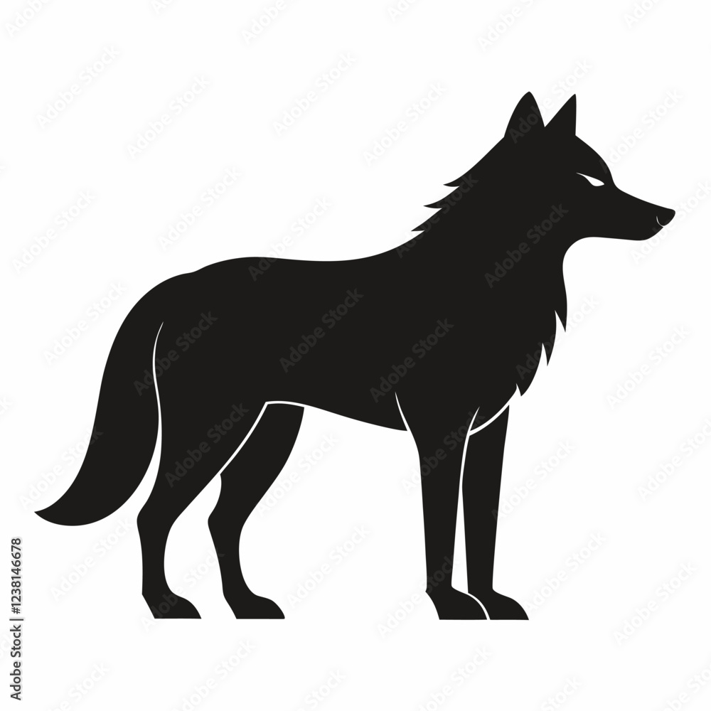 black wolf vector illustration black wolf vector illustration