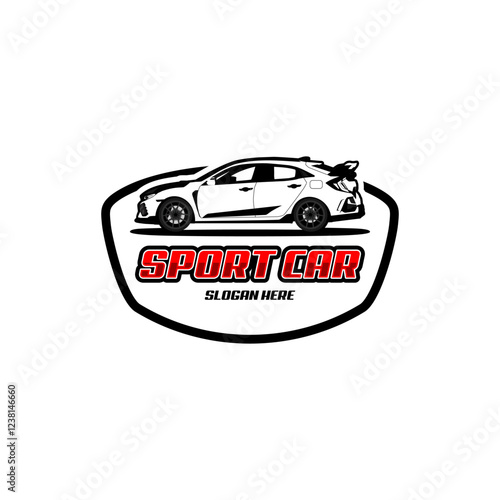 vector logo sports car monochrome