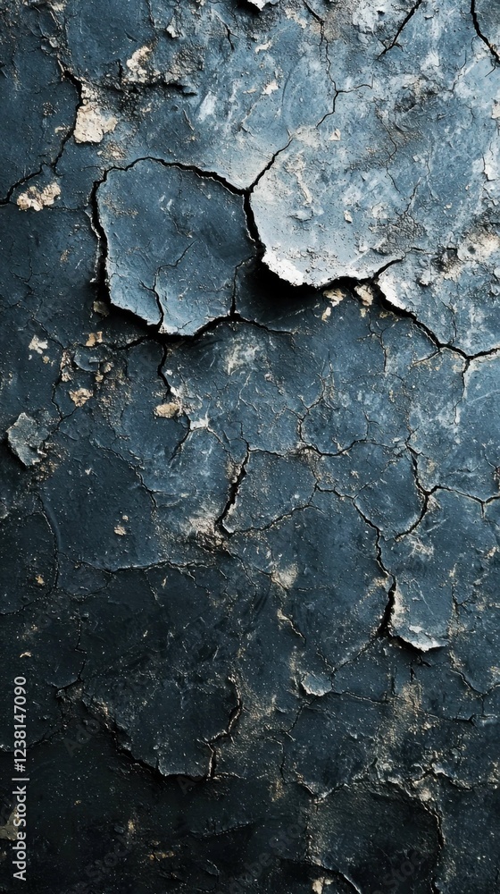 Obraz premium Dark Cracked Texture on Weathered Surface with Peeling Paint Detail