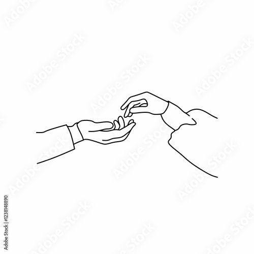 two hands of a woman and a man touching or holding each other romantically shows very deep love