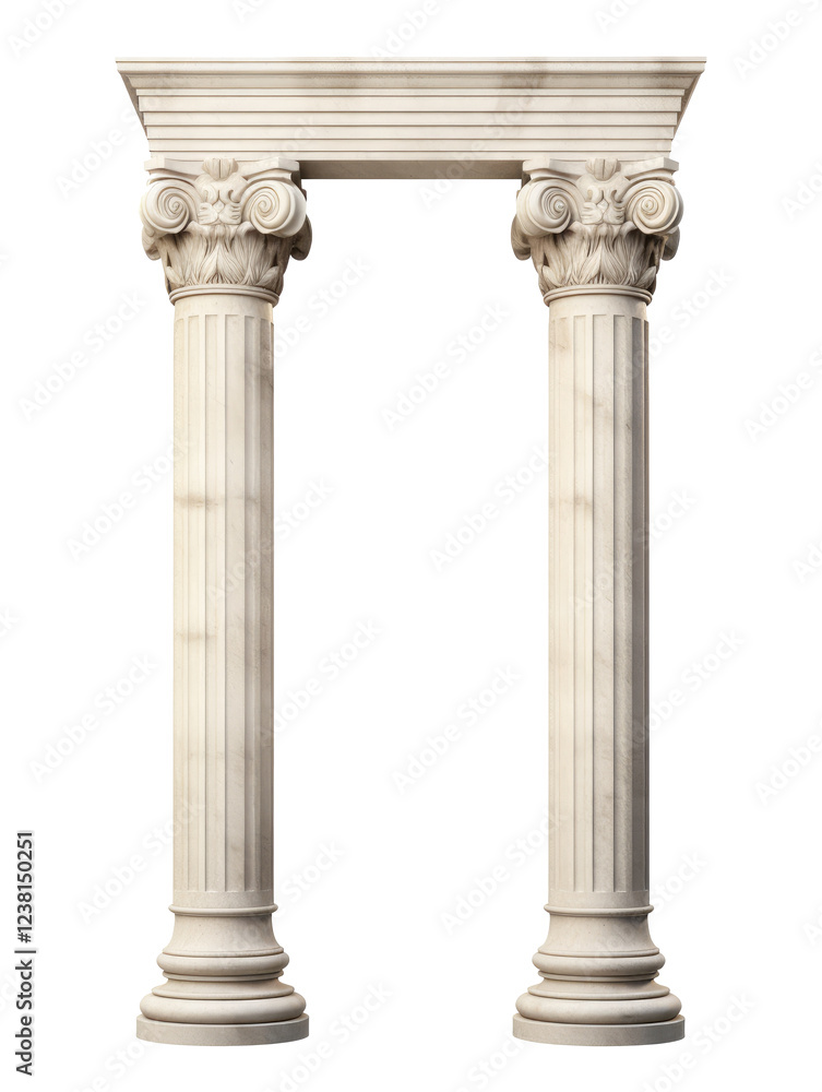 Obraz premium Classic column arch on transparent background