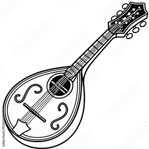 mandolin color vector image on a white background