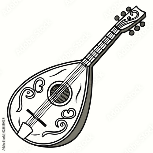 mandolin color vector image on a white background