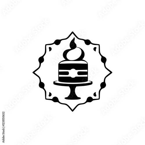 Cake Shop Logo: Elegant Pastry Design, Sweet Dessert Symbol, Bakery Branding