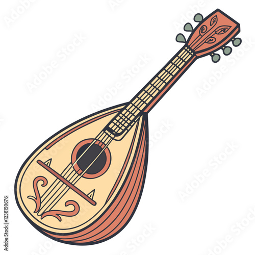 mandolin color vector image on a white background