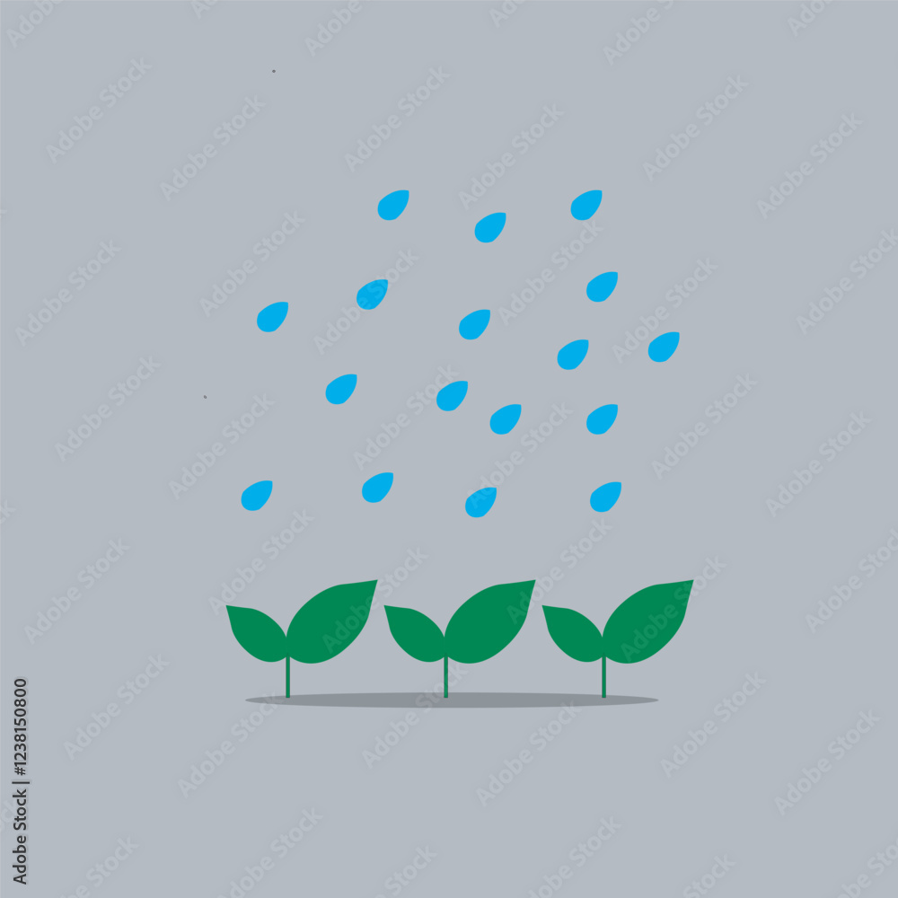 vector illustration of a tree with water drops vector illustration of a tree with water drops