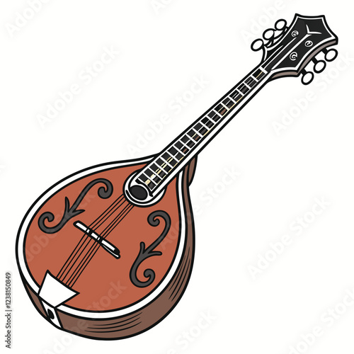 mandolin color vector image on a white background