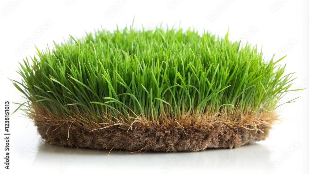 Short and dense clumps of grass with varying shades of green and brown, natural fiber patterns, botanical illustration Short and dense clumps of grass with varying shades of green and brown, natural fiber patterns, botanical illustration