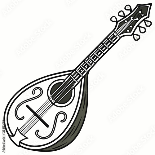 mandolin color vector image on a white background