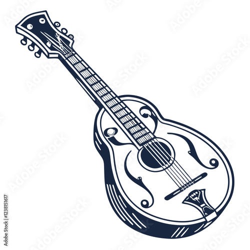 mandolin color vector image on a white background
