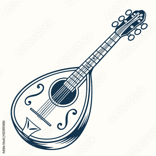 mandolin color vector image on a white background