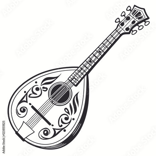 mandolin color vector image on a white background