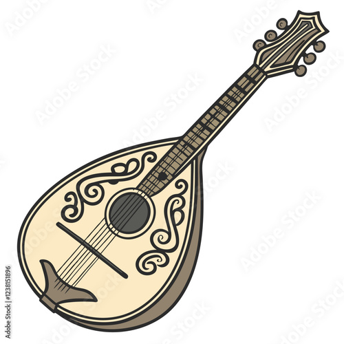 mandolin color vector image on a white background