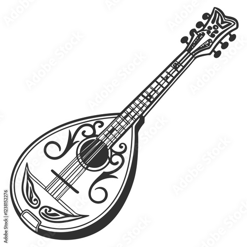 mandolin color vector image on a white background