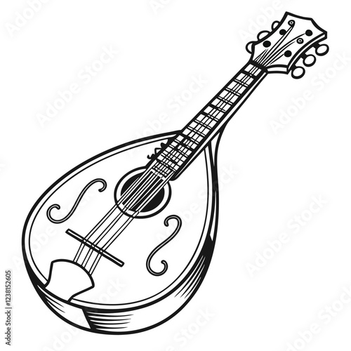 mandolin color vector image on a white background