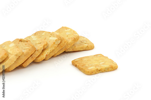 Mixed Cheese Cookies Nuts isolated on white background photo