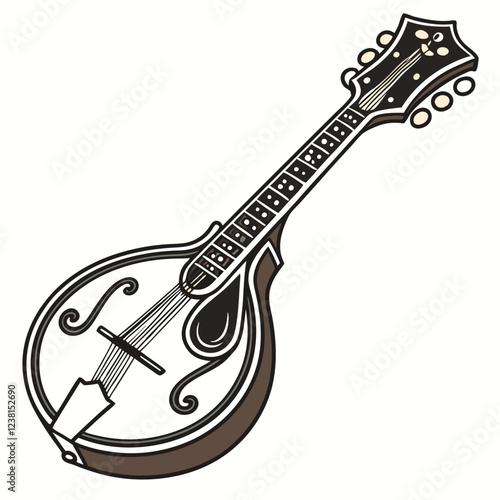 mandolin color vector image on a white background