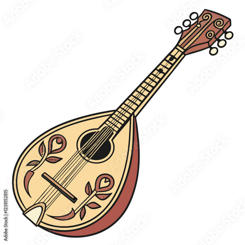 mandolin color vector image on a white background