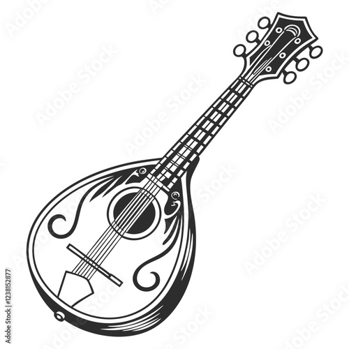 mandolin color vector image on a white background