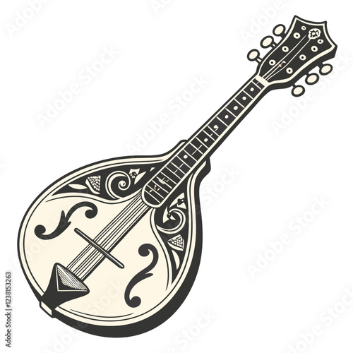 mandolin color vector image on a white background