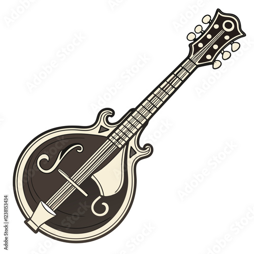 mandolin color vector image on a white background