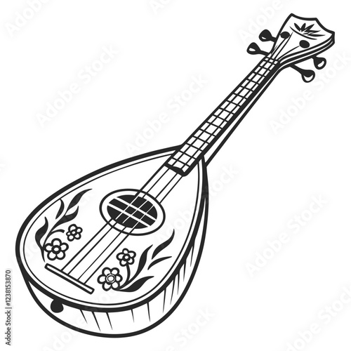 mandolin color vector image on a white background