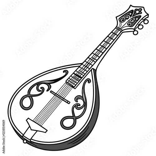 mandolin color vector image on a white background