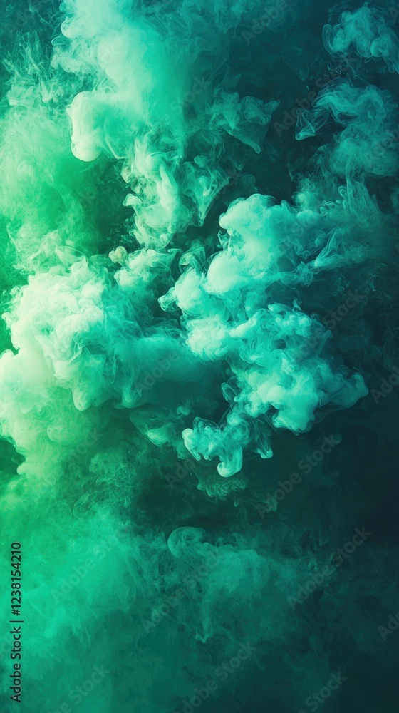 Obraz premium Vibrant Swirling Green Smoke in Abstract Background Design