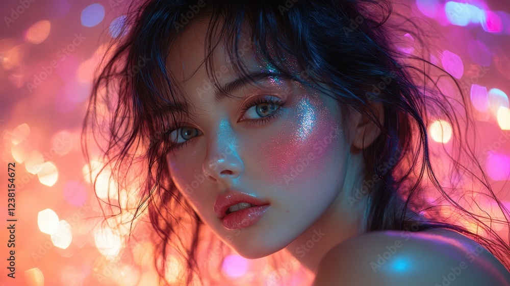 Spectacular Rainbow Light Reflections On Glittering Surface Spectacular Rainbow Light Reflections On Glittering Surface