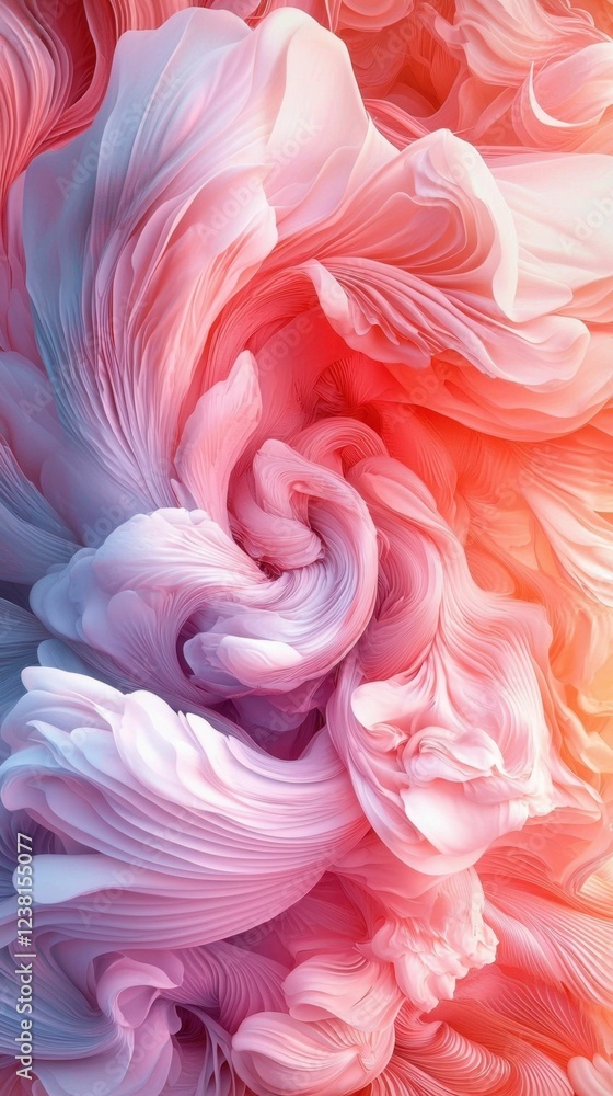 Fototapeta premium Colorful abstract digital art of swirling soft organic shapes