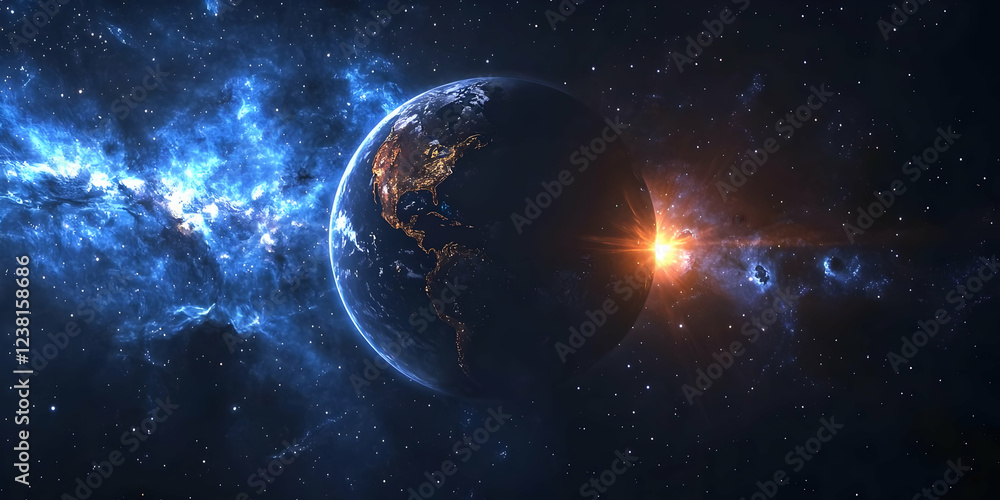 Obraz premium earth and moon