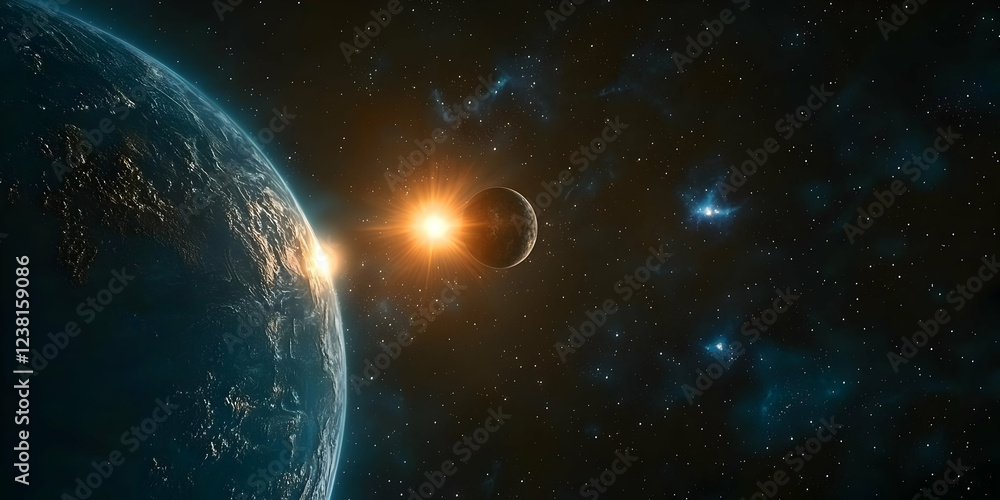 Fototapeta premium earth and moon