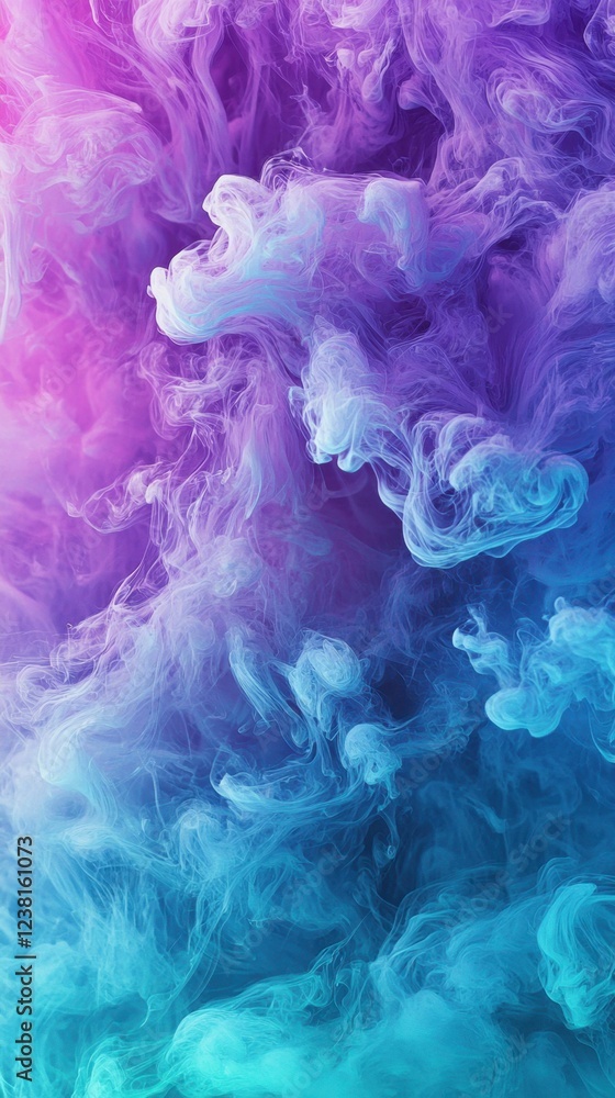 Fototapeta premium Vibrant Purple and Blue Smoke Swirls on a Colorful Background