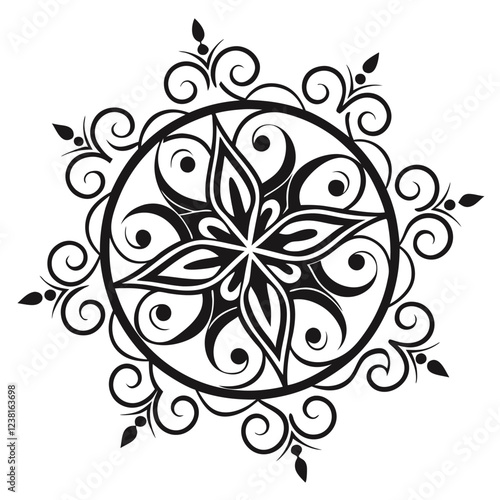Black colour mandala design