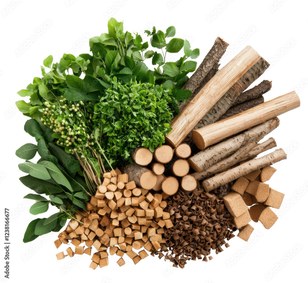 Fresh Herbs and Natural Wood Arranged for Rustic Kitchen Decor Fresh Herbs and Natural Wood Arranged for Rustic Kitchen Decor