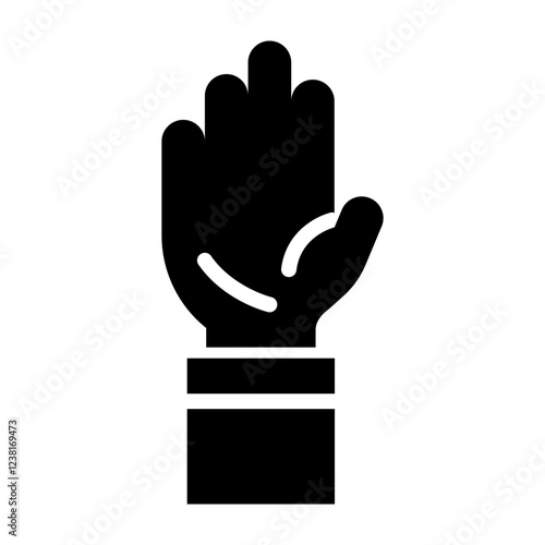 Raise Hand Glyph Icon Design