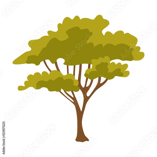 Tree. Eco concept of nature plant. Garden botanical element. Vector flat green tree icon isolated on white background