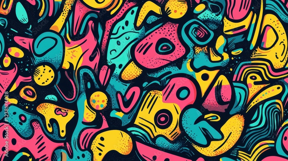 Fototapeta premium Colorful Abstract Background with Bold Shapes and Vibrant Patterns