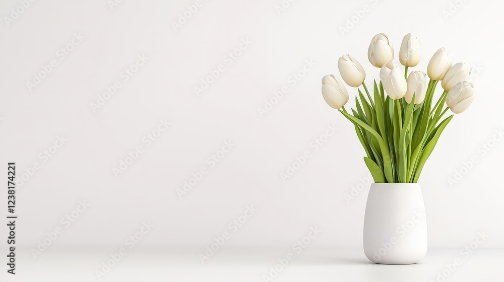 A white vase with a bunch of white flowers in it A white vase with a bunch of white flowers in it