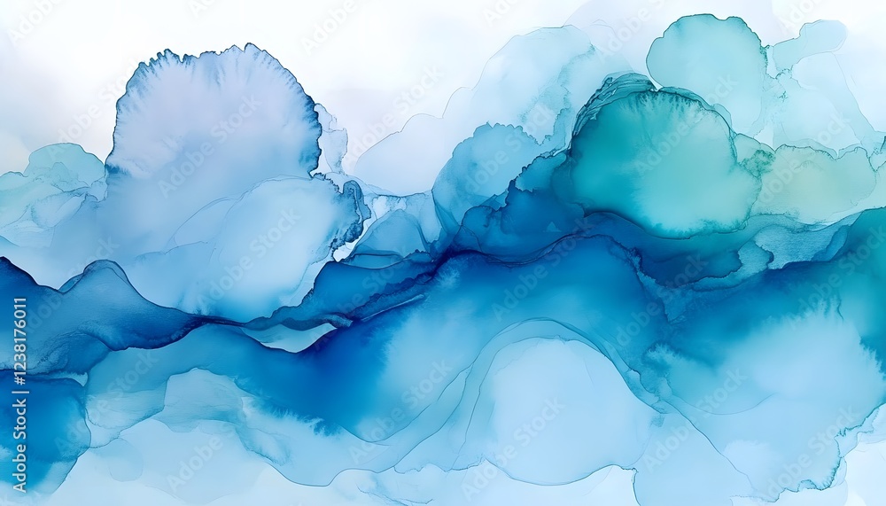 Abstract Blue Ink Wash Landscape Painting Abstract Blue Ink Wash Landscape Painting