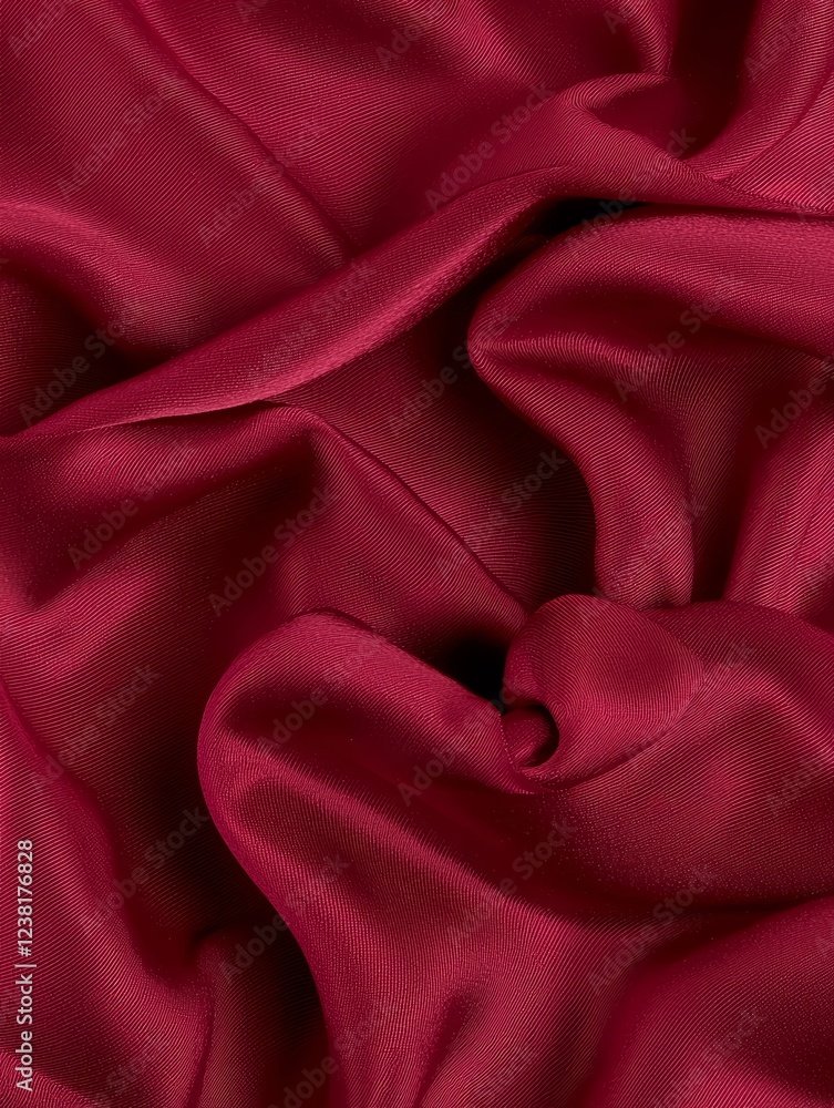 Obraz premium Abstract close-up of a flowing and draped red silk fabric, texture and movement