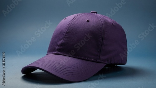Wallpaper Mural Blank purple baseball cap hat isolated on a plain blue background. Clothing headwear sports fashion design style mockup.	 Torontodigital.ca