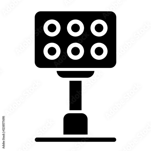 Stadium Lights Glyph Icon Design