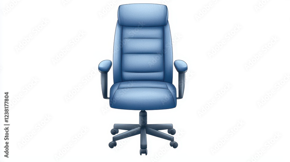 Obraz premium Enhance your workspace, modern ergonomic blue office chair for comfort and productivity
