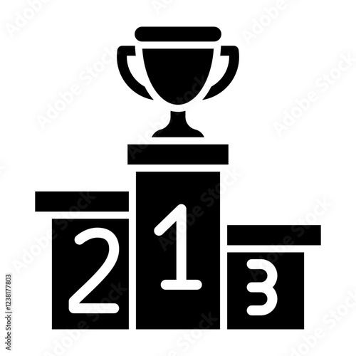 Podium Glyph Icon Design